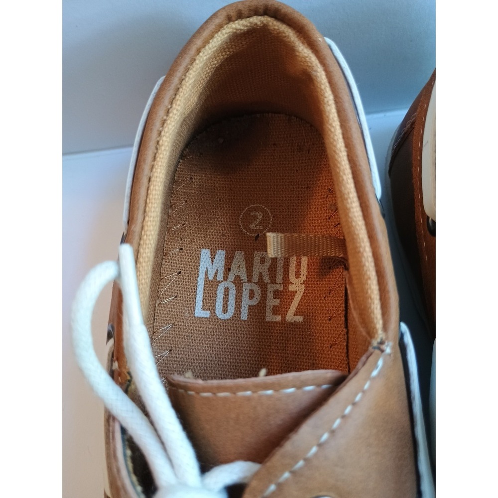 Mario Lopez‎ SZ 2 Boys Youth Loafers Boat Shoes Brown Matte